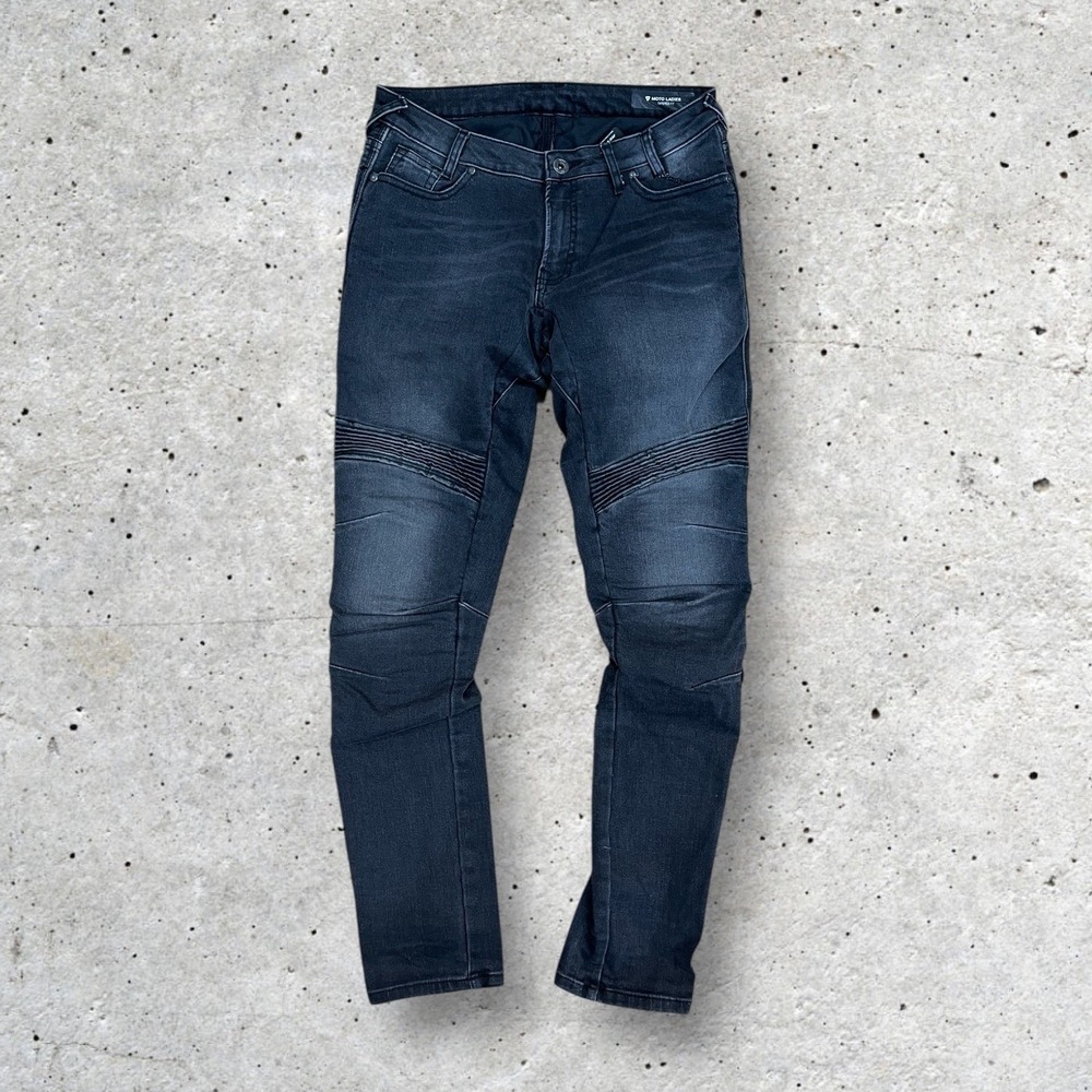 Dark Blue Moto-Style Women's Jeans